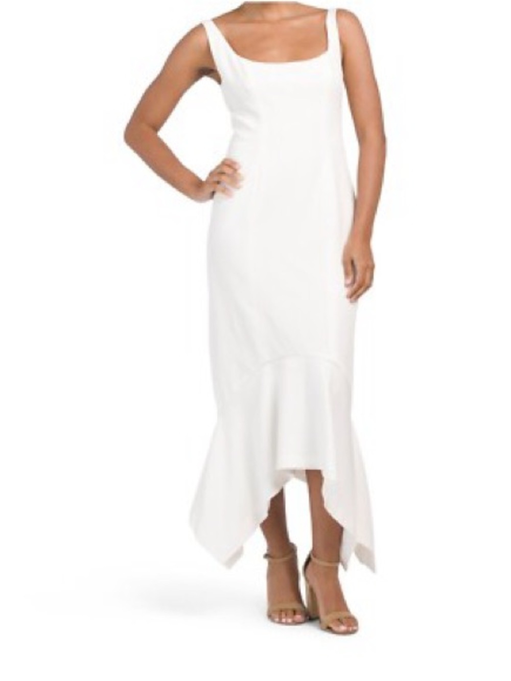 KEEPSAKE the Label White High-Low Flounce Dress